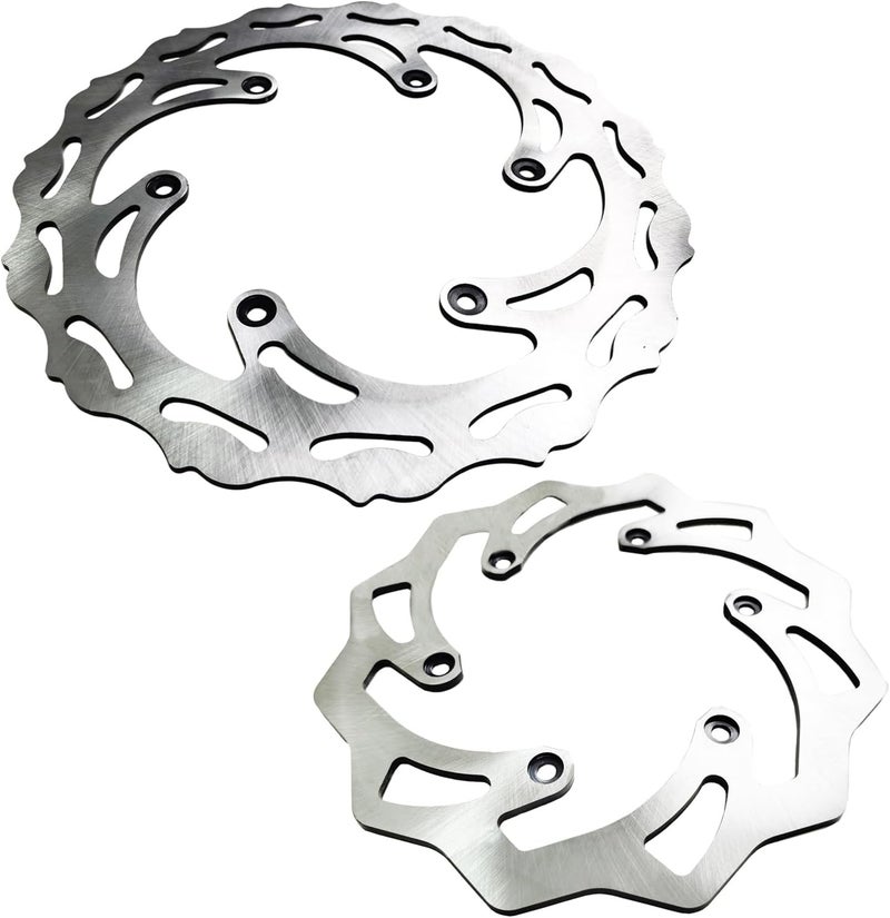Vanlison Front & Rear Brake Disc Rotors Compatible with KTM 125 250 350 450 500 Husqvarna 125-501 FE TE FC Husaberg 125-570 TE GasGas 125-450 Motorcycle 10.2" 8.6" Brake Disc Rotors - Image 3